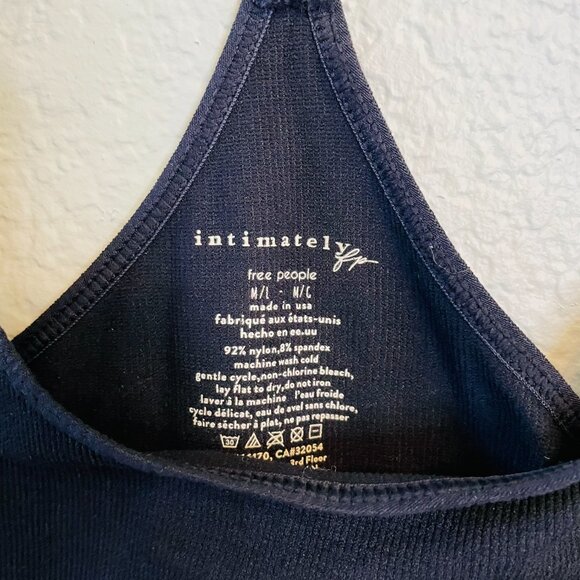 Intimately FP Black Ribbed Stretchy Stappy Bodycon Mini Dress | M/L - Picture 6 of 6